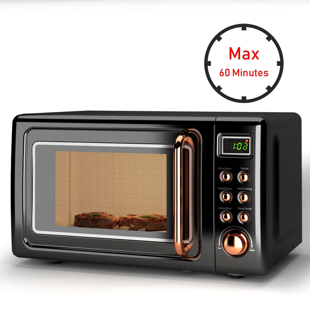 Costway 0.7Cu.ft Retro Countertop Microwave Oven 700W LED Display Glass Turntable Green