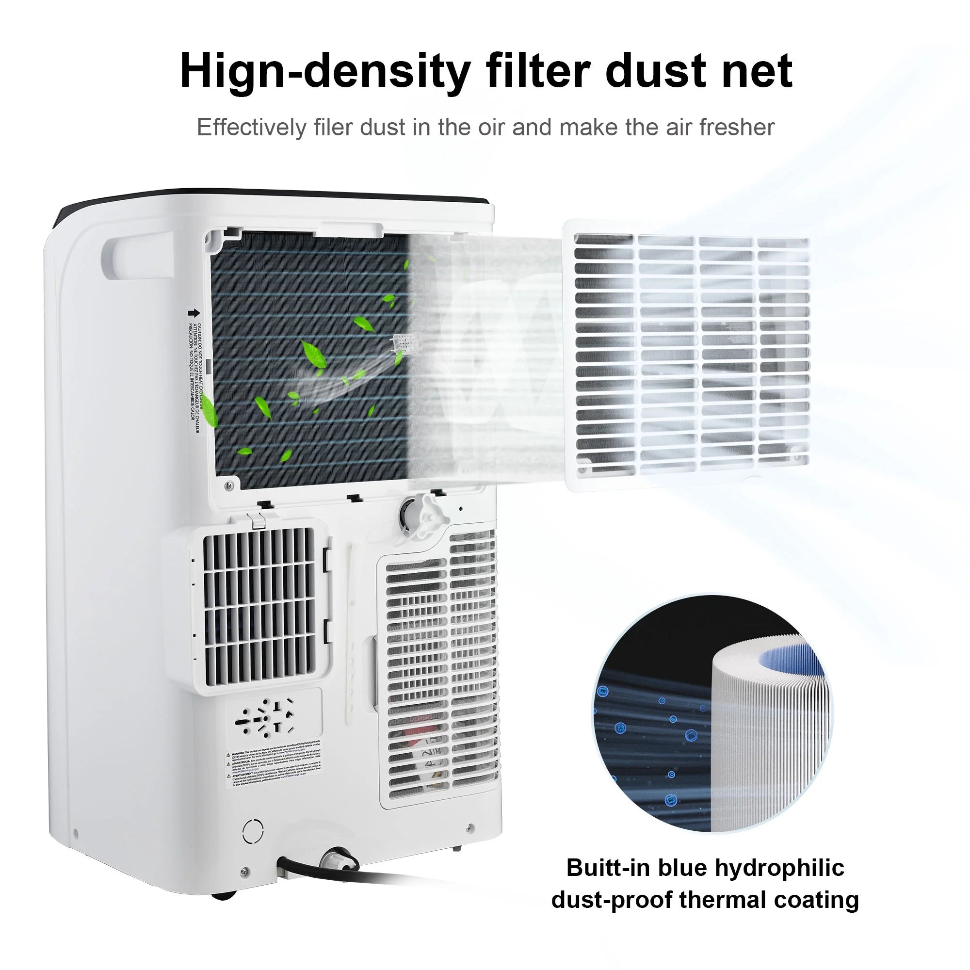 Agtana 8000 BTU (12000 BTU ASHRAE) Portable Air Conditioner Cools Room up to 500 sq.ft, 3-in-1 Portable AC Unit with Dehumidifier & Fan, Including Remote Control, DIY Window Kit