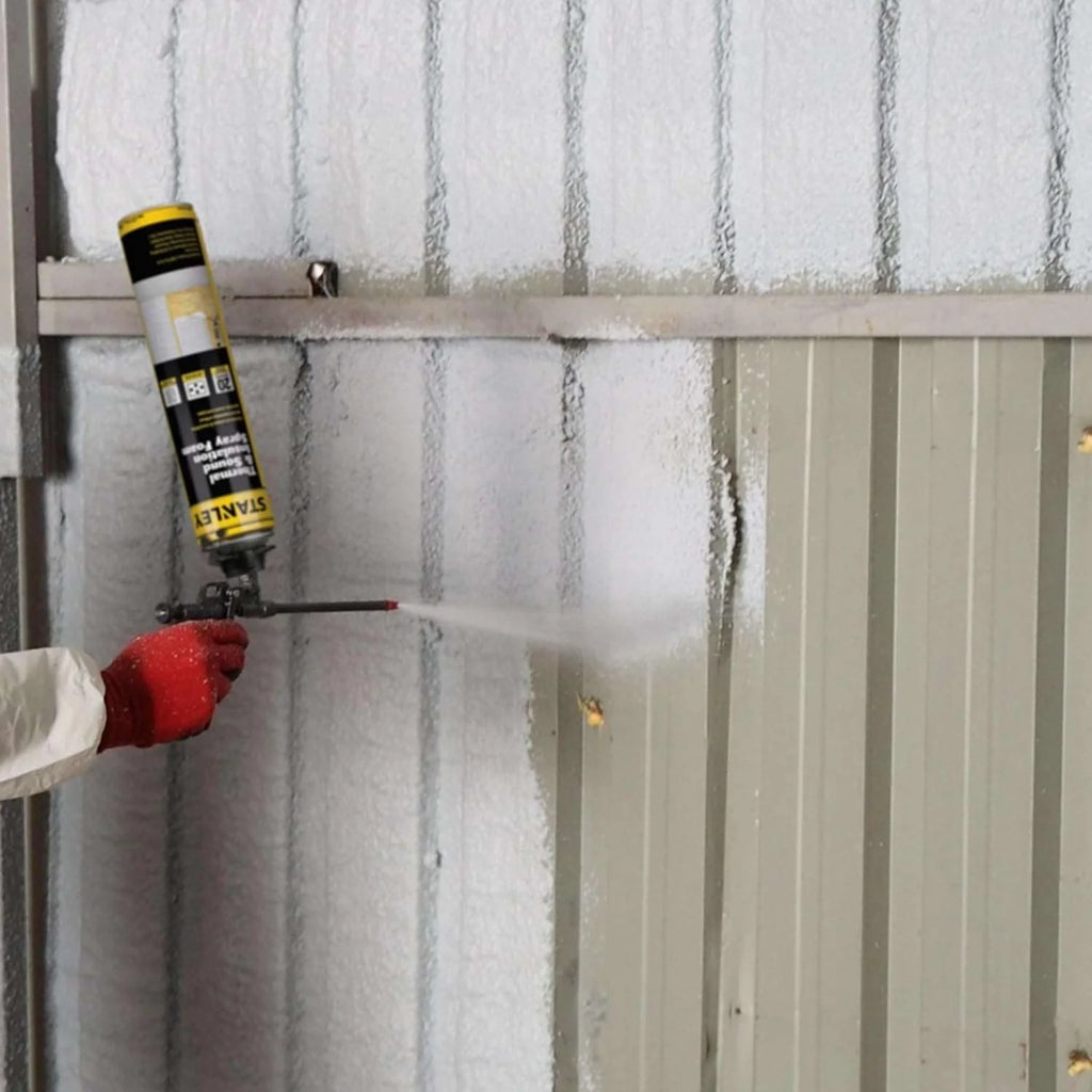 Stanley Supercoat Spray Foam Insulation Kit - Closed Cell Spray Foam Covers up to 480 Board feet - 27.1 oz, 24 Pack + Complete Set