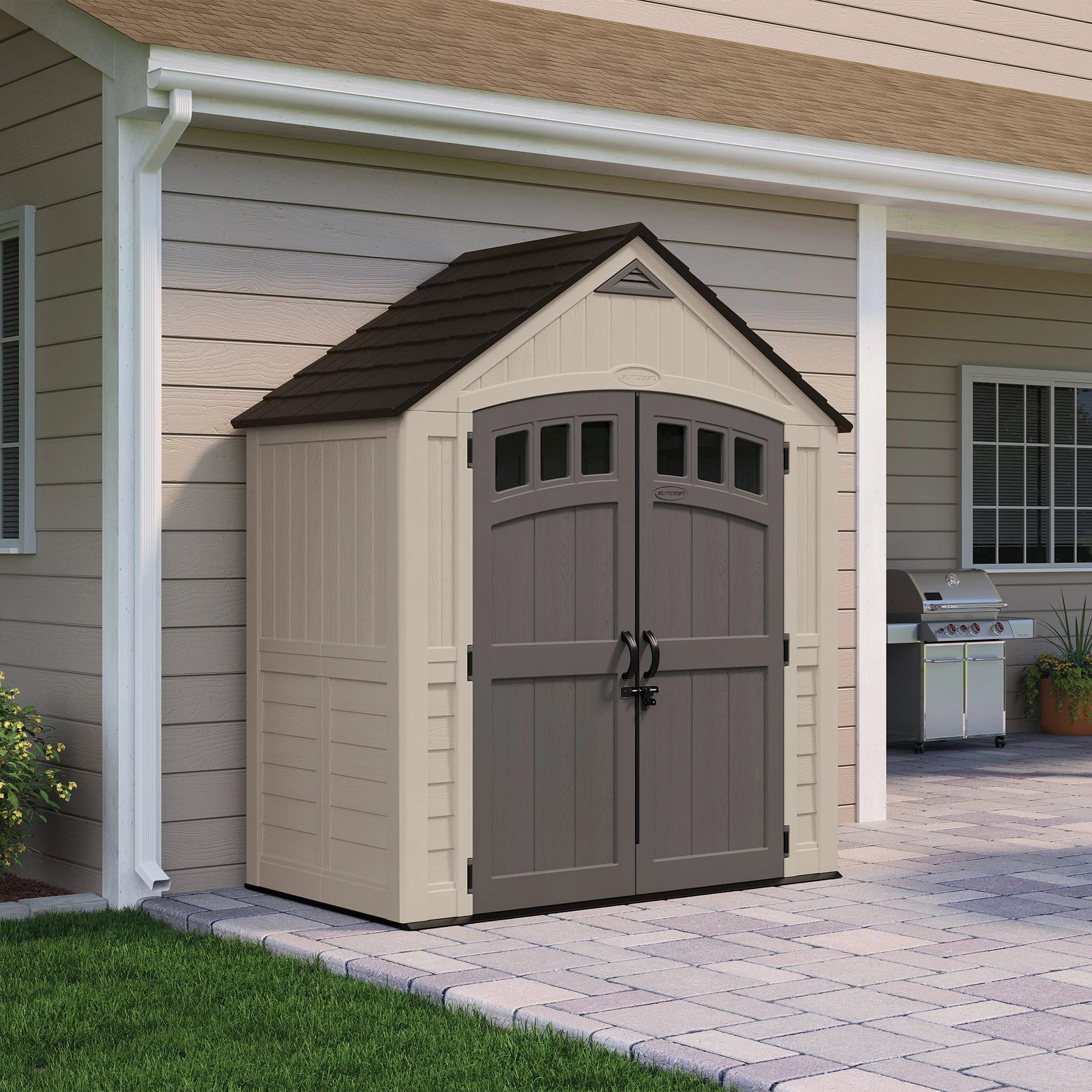 Suncast 171 cu. ft. 7 x 4 Carlisle Outdoor Resin Storage Shed