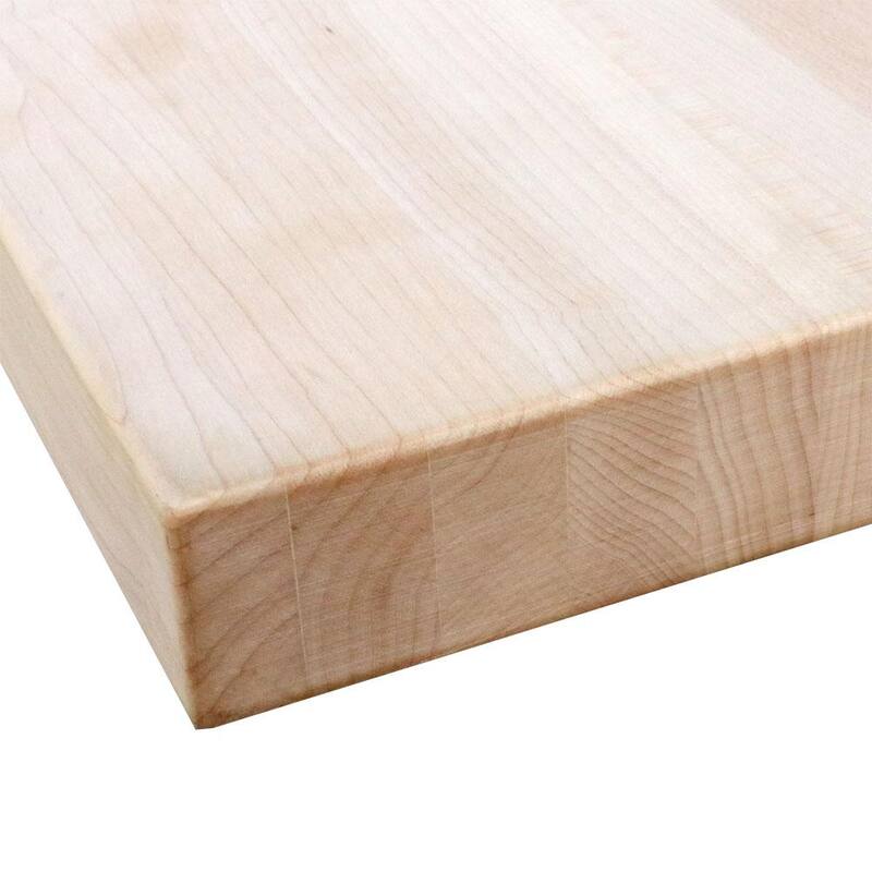 10 ft. L x 25 in. D Unfinished Maple Solid Wood Butcher Block Countertop With Eased Edge
