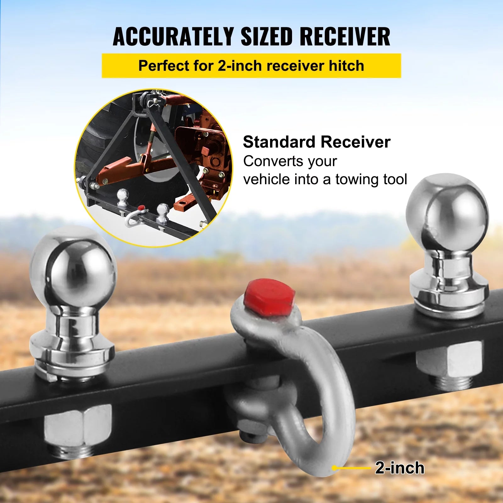 VEVOR 3 Point BX Trailer Hitch, 8000lbs Capacity Compact Tractor Drawbar, 25"Length Fits Category 1 Tractors Trailers