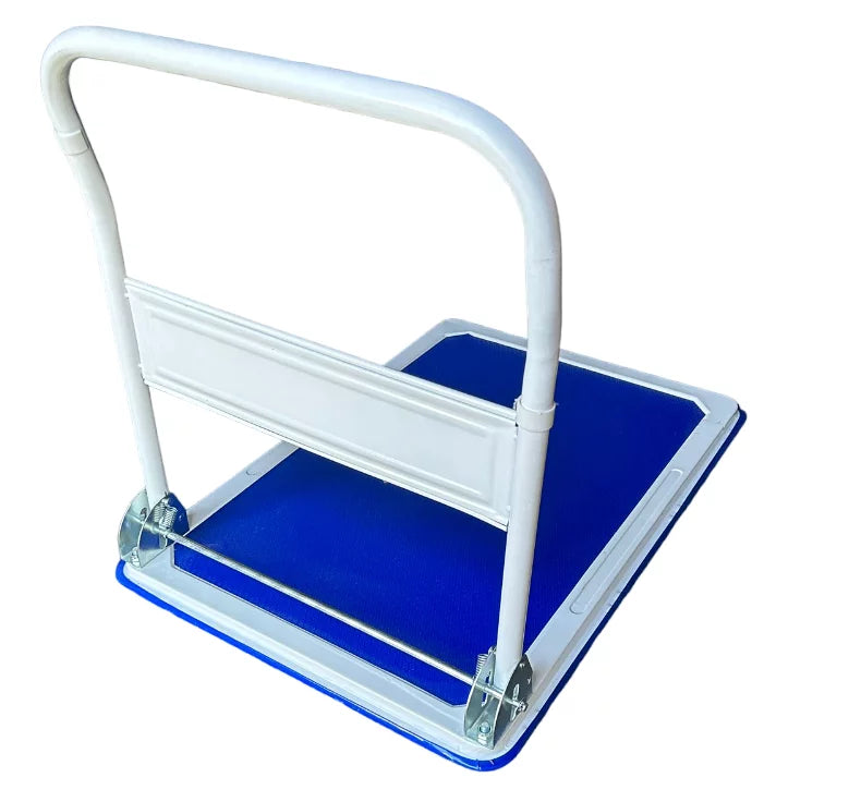 X Factor Foldable Platform Truck Push Cart Dolly with Swivel Wheels, Hand Truck Rolling Flatbed Cart 660 Lb Heavy Duty Weight Capacity, with Collapsible Push Handle Flat Bed Wagon (Blue)