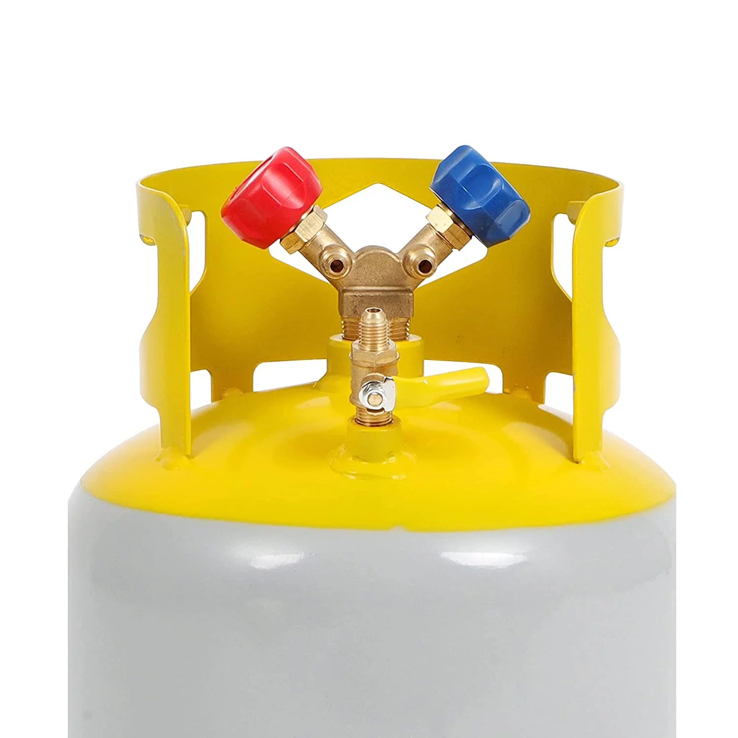 30 LB Capacity Refrigerant Recovery Tank with 1/4 SAE Y Valve Double Valve Collar Design 14 Inch Tank Reusable Save Valve