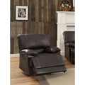 Lexicon Cassville Traditional Faux Leather Reclining Chair in Brown