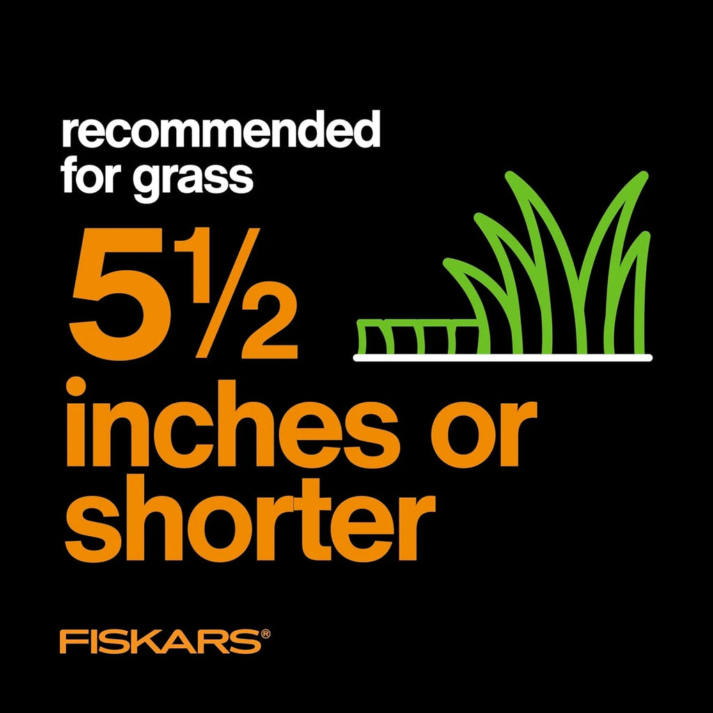 Fiskars Reel Lawn Mower 18-inch 5-Blade Push Mower with InertiaDrive for More Cutting Power