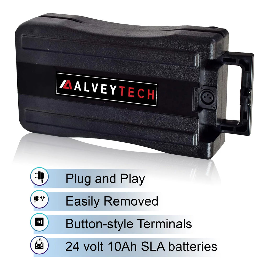 AlveyTech 24 Volt 10 Ah Rack Mount Battery Pack for Currie eZip and IZIP Electric Power Bike eBike