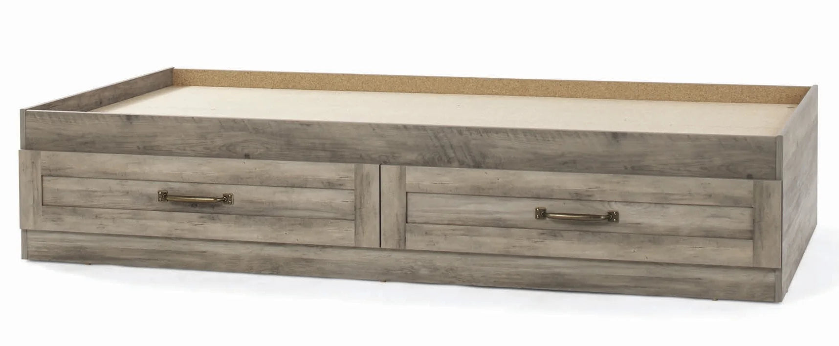 Better Homes & Gardens Modern Farmhouse Platform 2-Drawer Storage Bed, Twin, Rustic Gray
