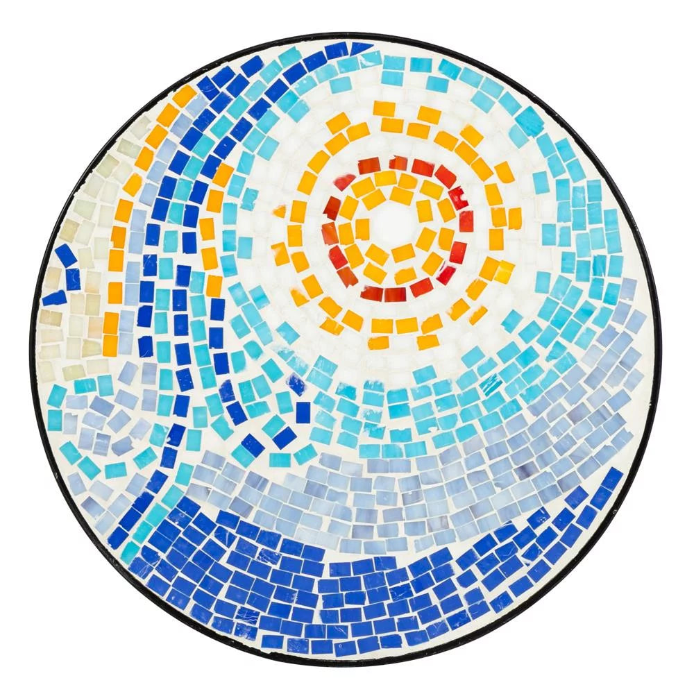 UBesGoo Blue Hawaii Mosaic Round Terrace Bistro Table