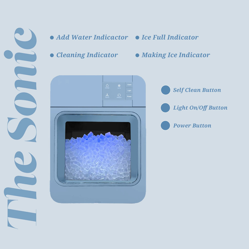 Orgo Products Sonic Countertop Ice Maker, Nugget Ice Type, Sage