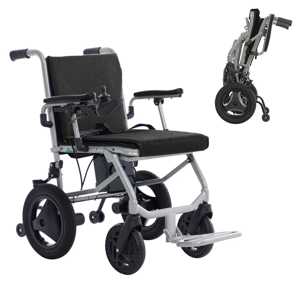 Culver Mobility - KANO - (only 35lbs) Foldable Electric Wheelchair, Travel Size, User-Friendly - Black