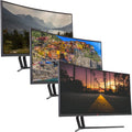 Deco Gear 3-Pack 35-inch Curved Ultrawide LED Gaming Monitor 21:9 Aspect Ratio, Crisp 2560 x 1080 Resolution, HDMI, DVI, and DP Connections Bundle (Triple Monitors)