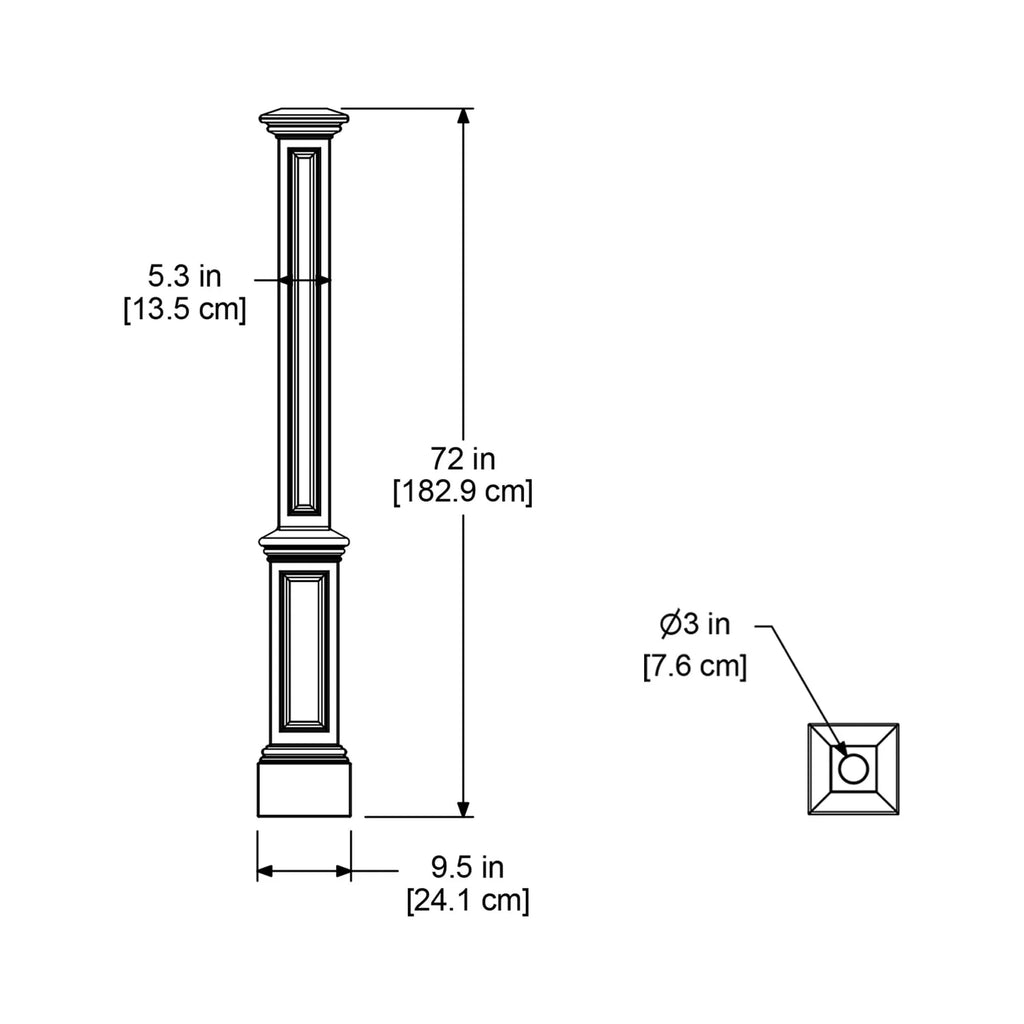 Mayne Signature Lamp Post - Decorative Post Only - Polyethylene - No Mount - White 5837W