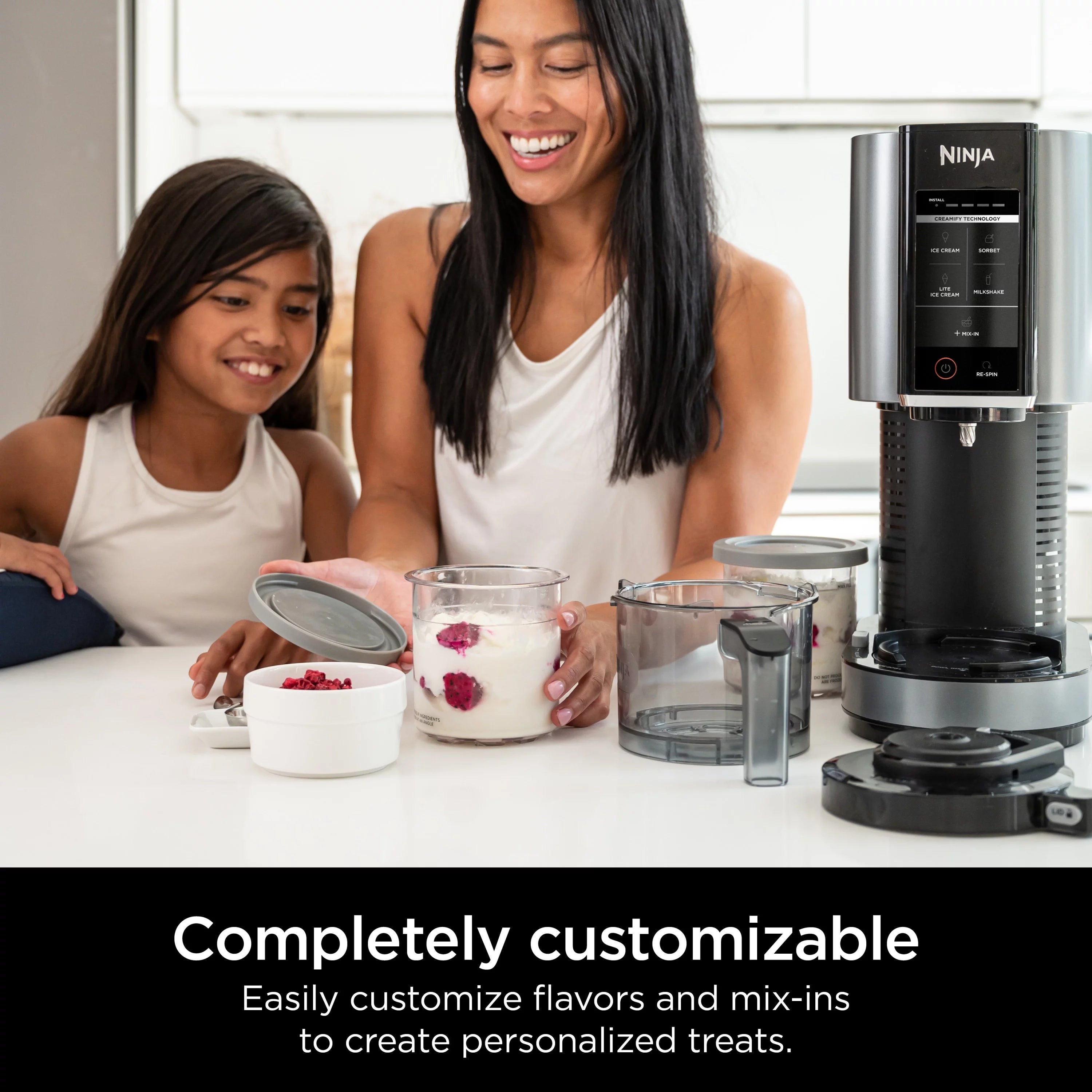 Ninja CREAMi, Ice Cream Maker, 5 One-Touch Programs, (2) 16oz. Pints with storage lids NC300