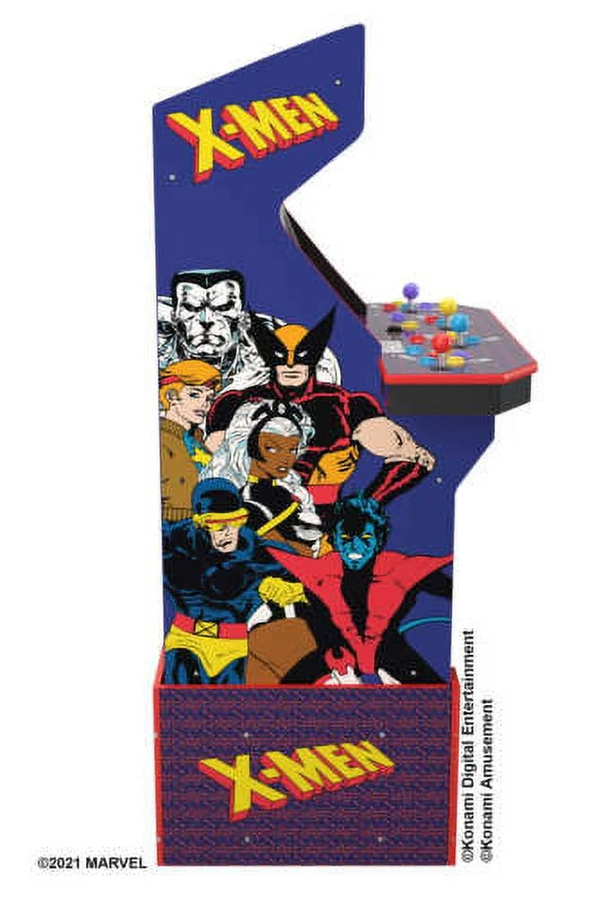 Arcade1Up X-Men 4 Player - Riser, Light up Marquee, Deck Protector ,Wifi, Stool