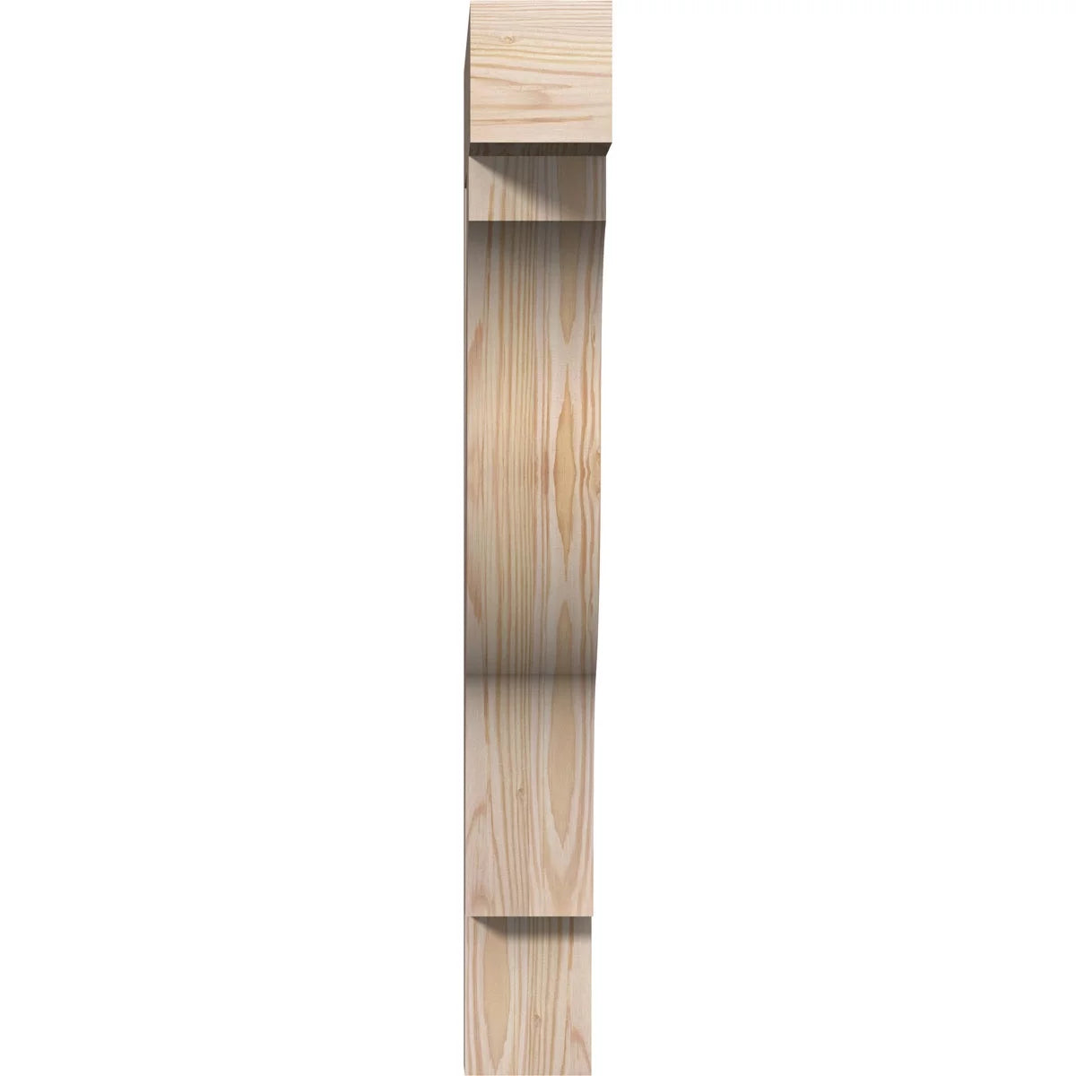 Ekena Millwork 3 1/2"W x 20"D x 28"H Funston Block Smooth Bracket, Douglas Fir
