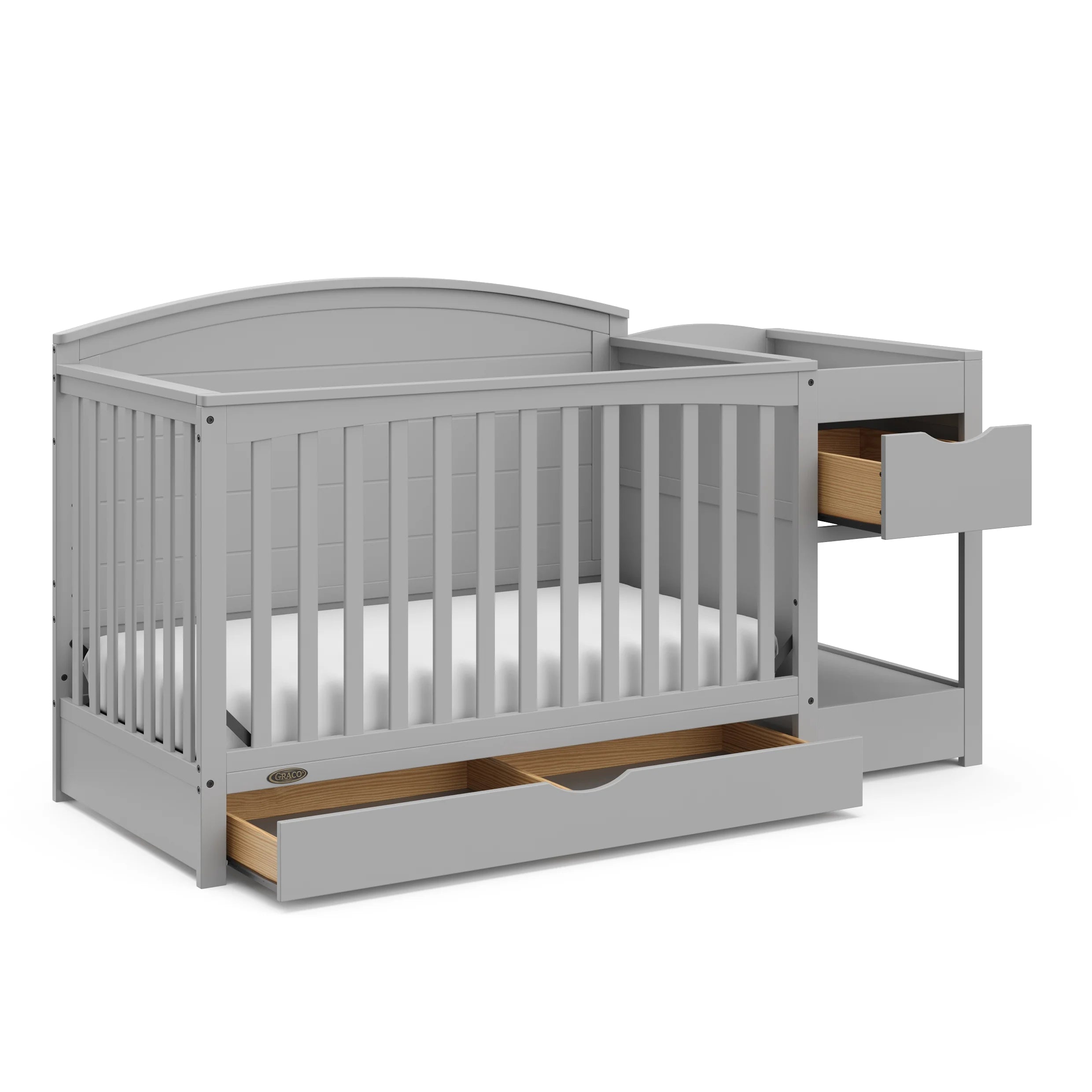 Graco Bellwood 5-in-1 Convertible Crib and Changer, White