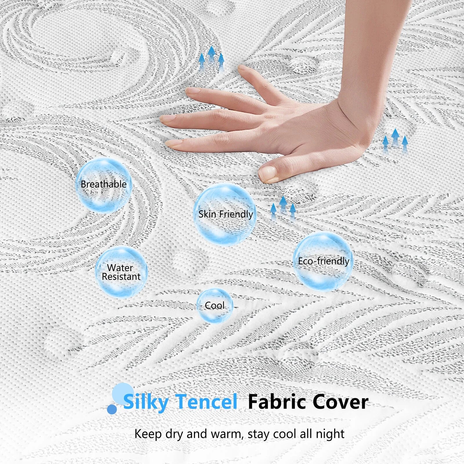 ANGFAN 12" Medium Firm Innerspring Mattress Twin, Hybrid of Cooling Gel Infused Memory Foam and Pocket Spring Mattress in a Box, Twin Size