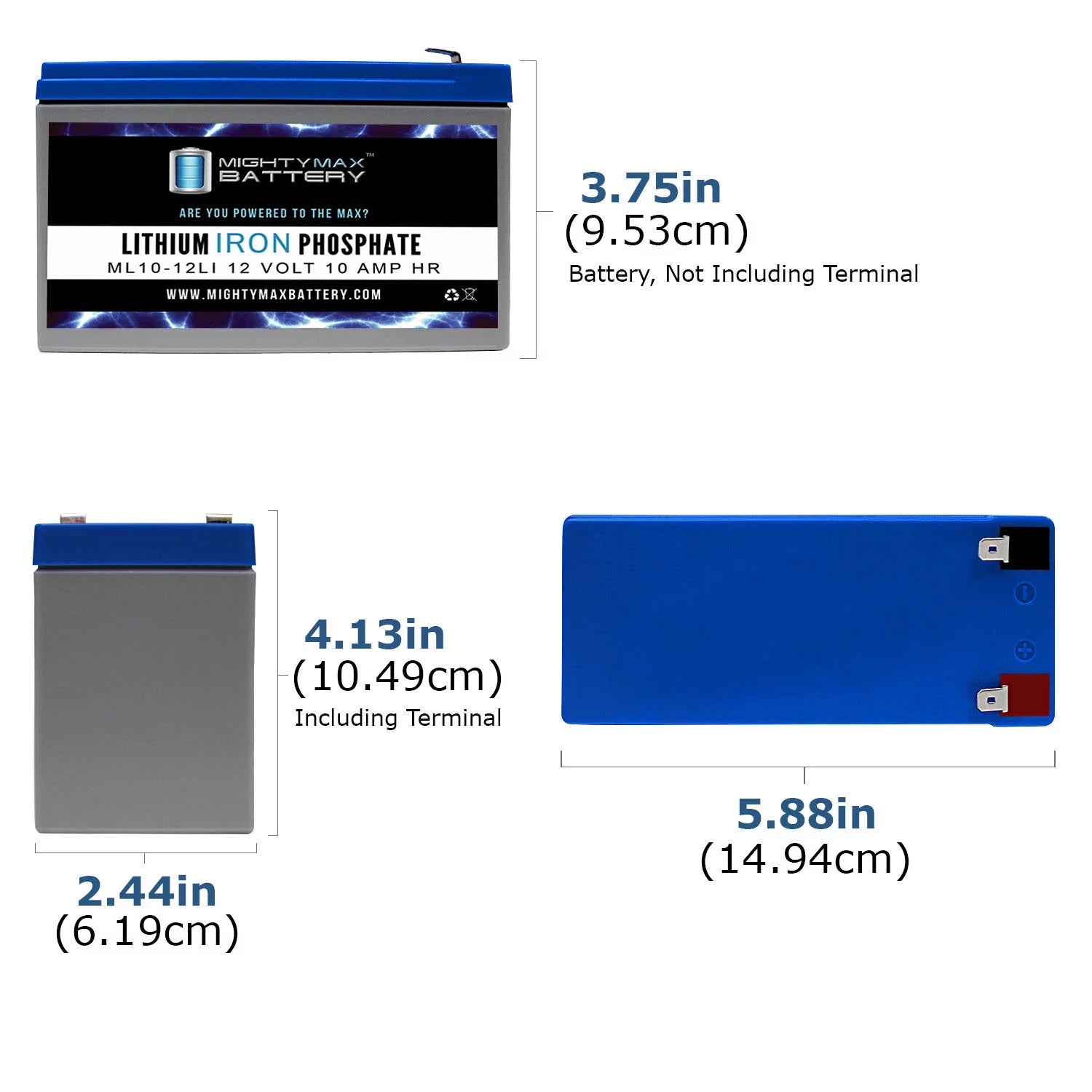 12V 10AH Lithium Replacement Battery Compatible with Razor e225, e325 - 3 Pack