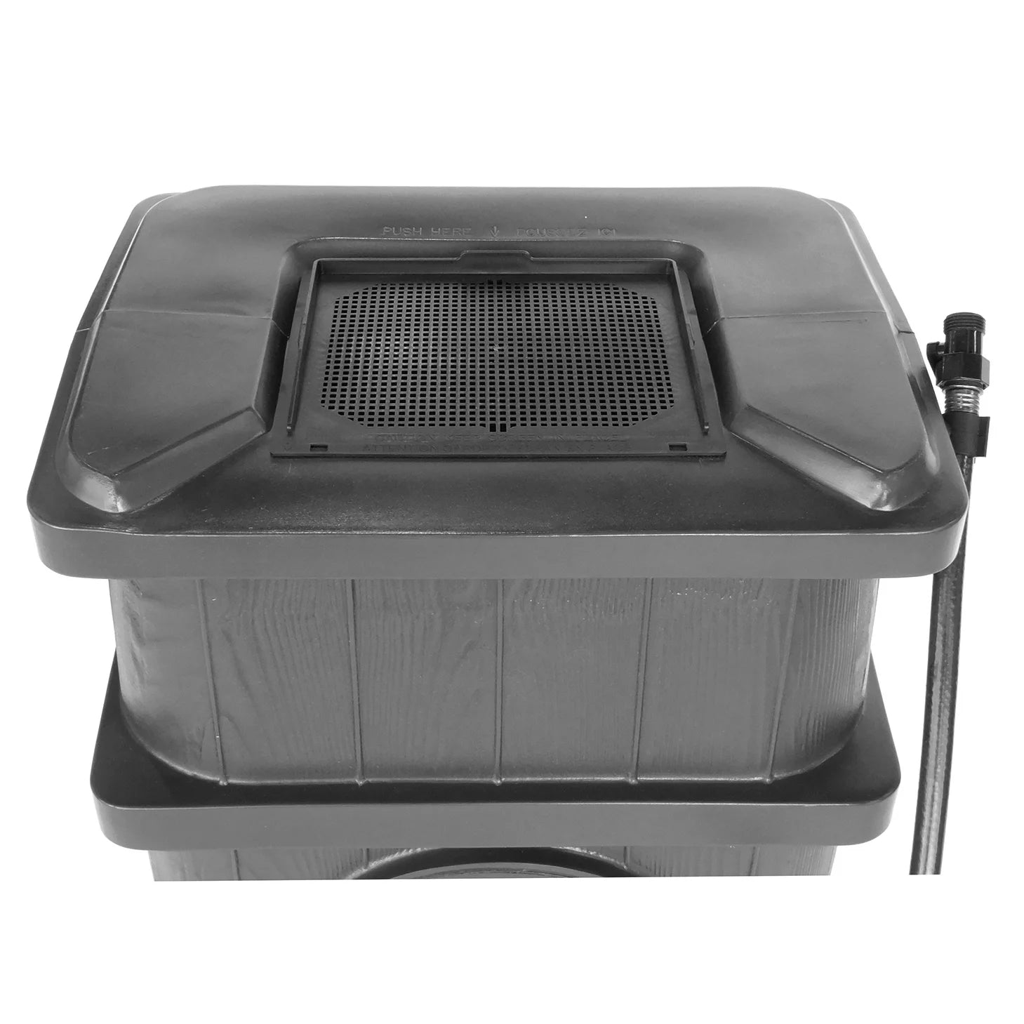 FCMP Outdoor 45 Gal Wood Grain Rain Water Catcher Barrel, Gray (2 Pack)
