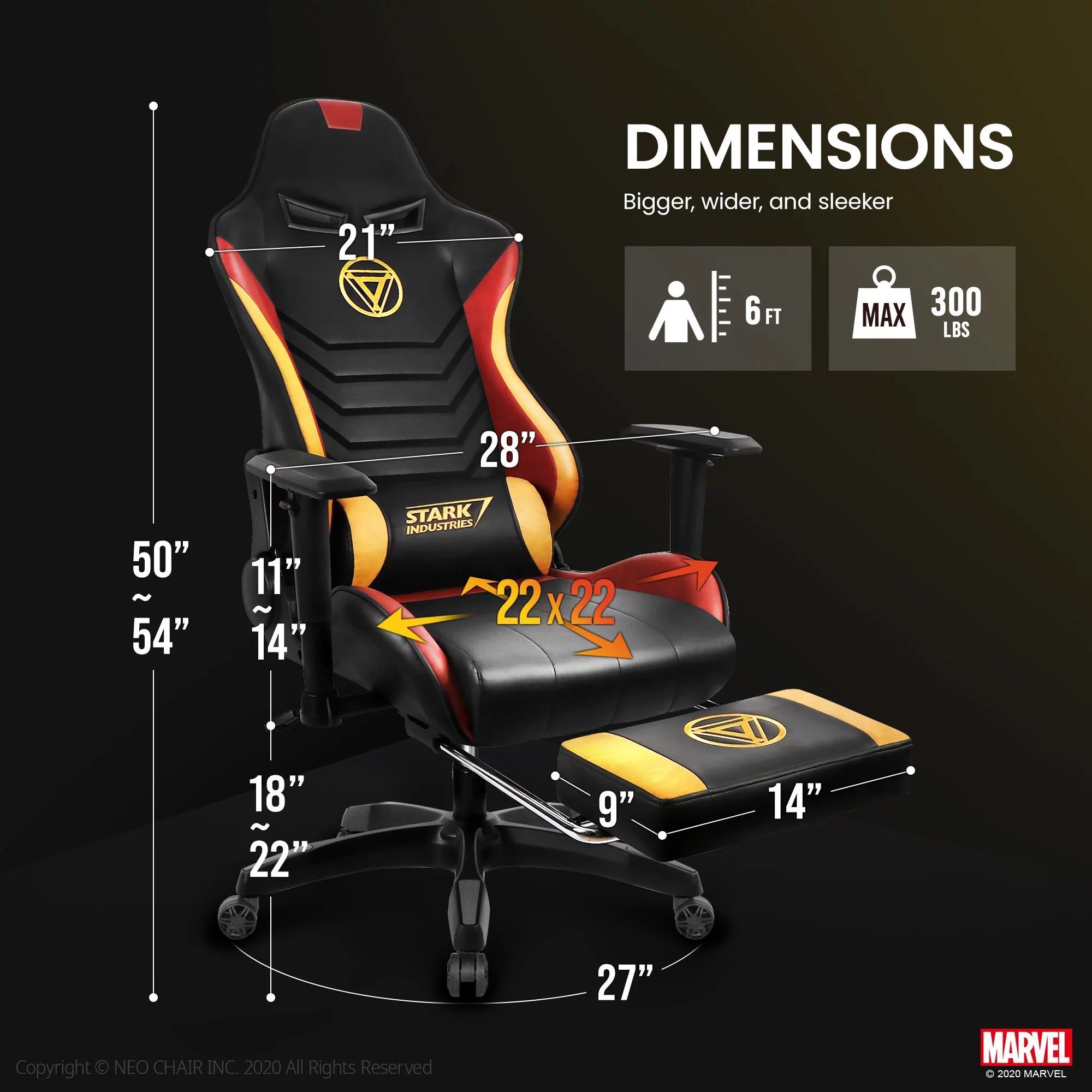 Neo Chair MARVEL Prime Series Ergonomic High-Back Gaming Chair, Captain America