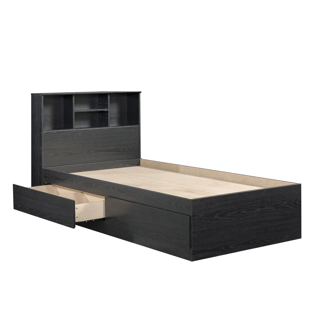 Your Zone Storage Bed with Bookcase Headboard, Twin, Espresso Finish