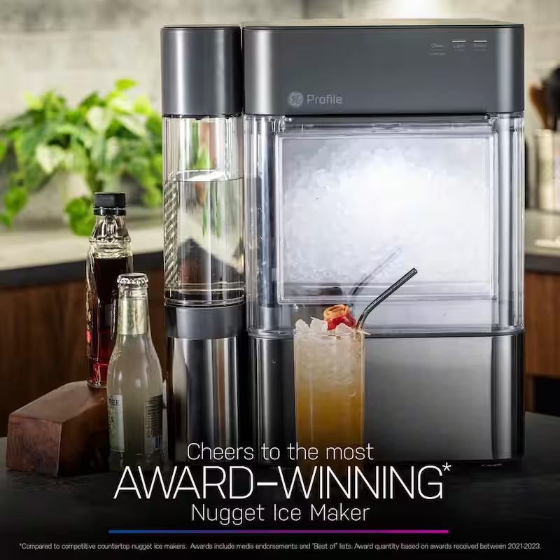 Profile Opal 24 lbs. Portable Nugget Ice Maker in Black Stainless WiFi Connected