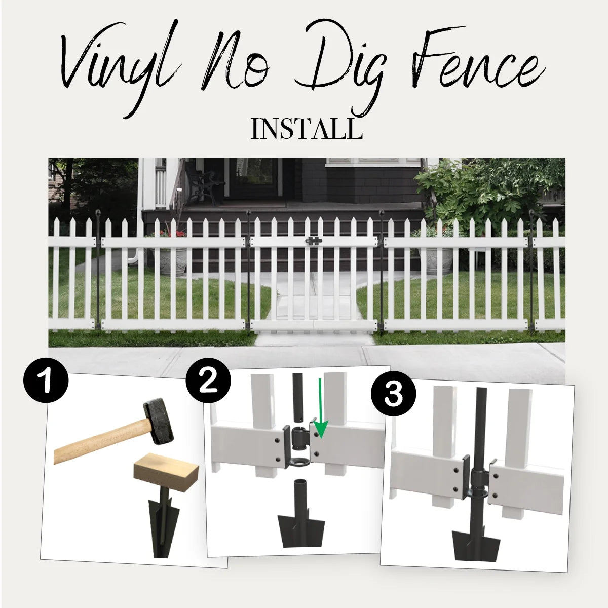 Yardlink White Vinyl Fence Gate, 34 inch H x 39-1/4 inch W