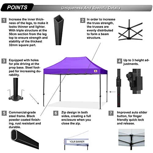 ABCCANOPY Patio Pop Up Canopy Tent 10x15 Commercia