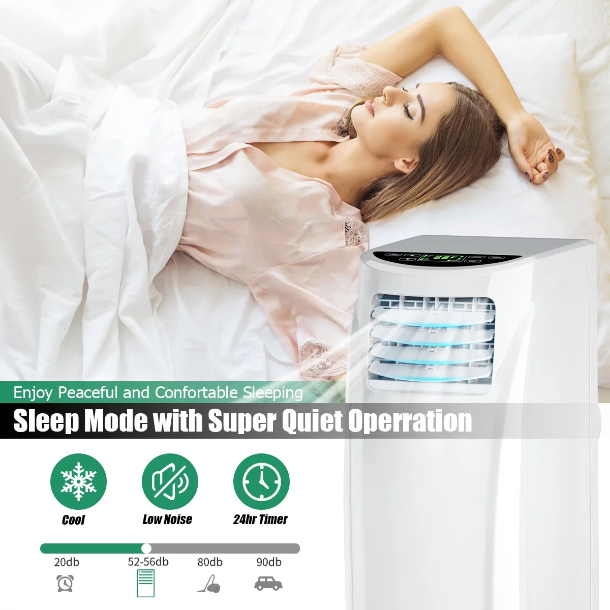 Costway 8000BTU Air Conditioner &amp; Dehumidifier Portable Air Conditioner 5500 BTU (8000BTU ASHRAE)