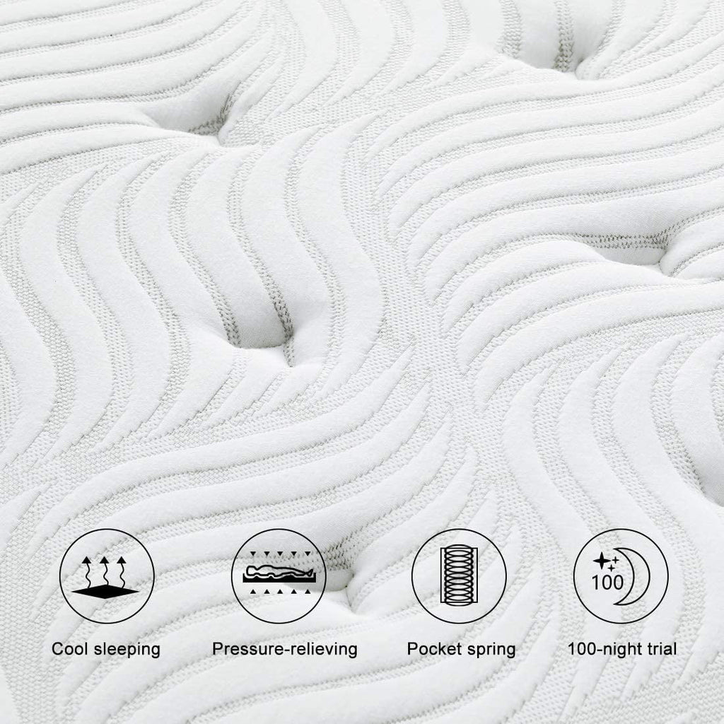 Twin XL Mattress, Coolvie 10 inch Hybrid Mattress in a Box, Medium Firm, Multiple sizes