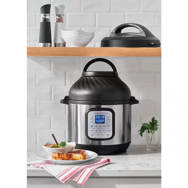 8 Qt. Silver Duo Crisp Air Fryer with EPC Combo