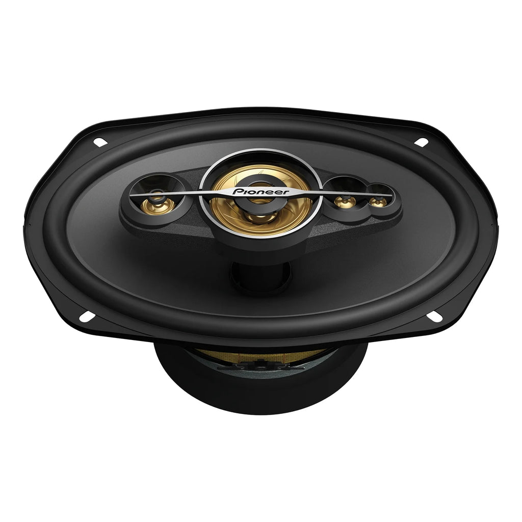 Pioneer TS-A6991FH 6-In. x 9-In. 750-Watt 5-Way Full-Range Coaxial Speakers Gold and Black, Max Power 2 Pack, TS-A6991FH