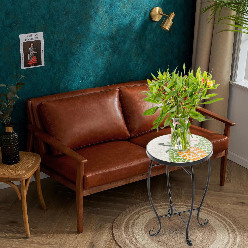 UBesGoo Blue Hawaii Mosaic Round Terrace Bistro Table