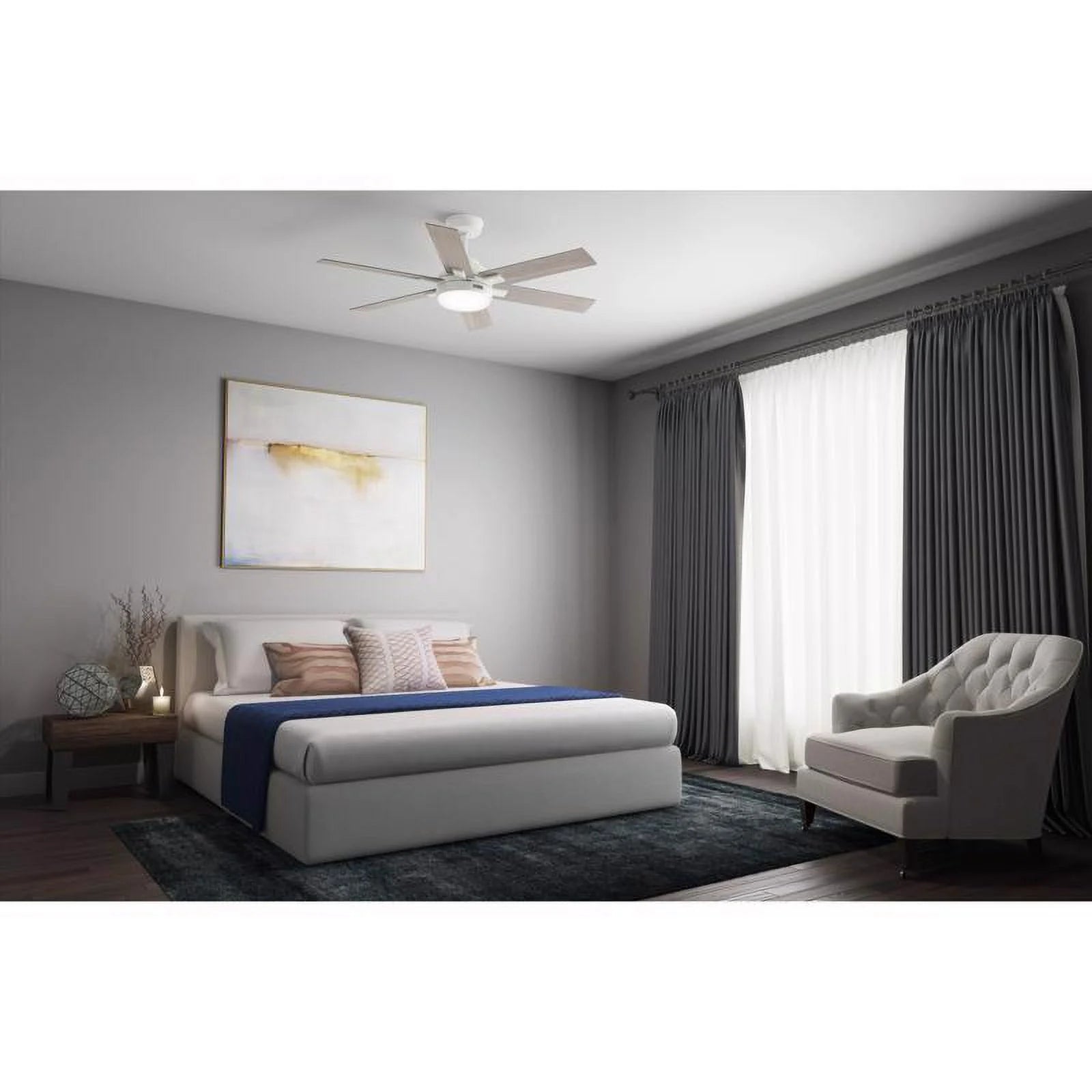 Hunter Georgetown 52 Led Georgetown 52" 6 Blade Indoor Led Ceiling Fan - White