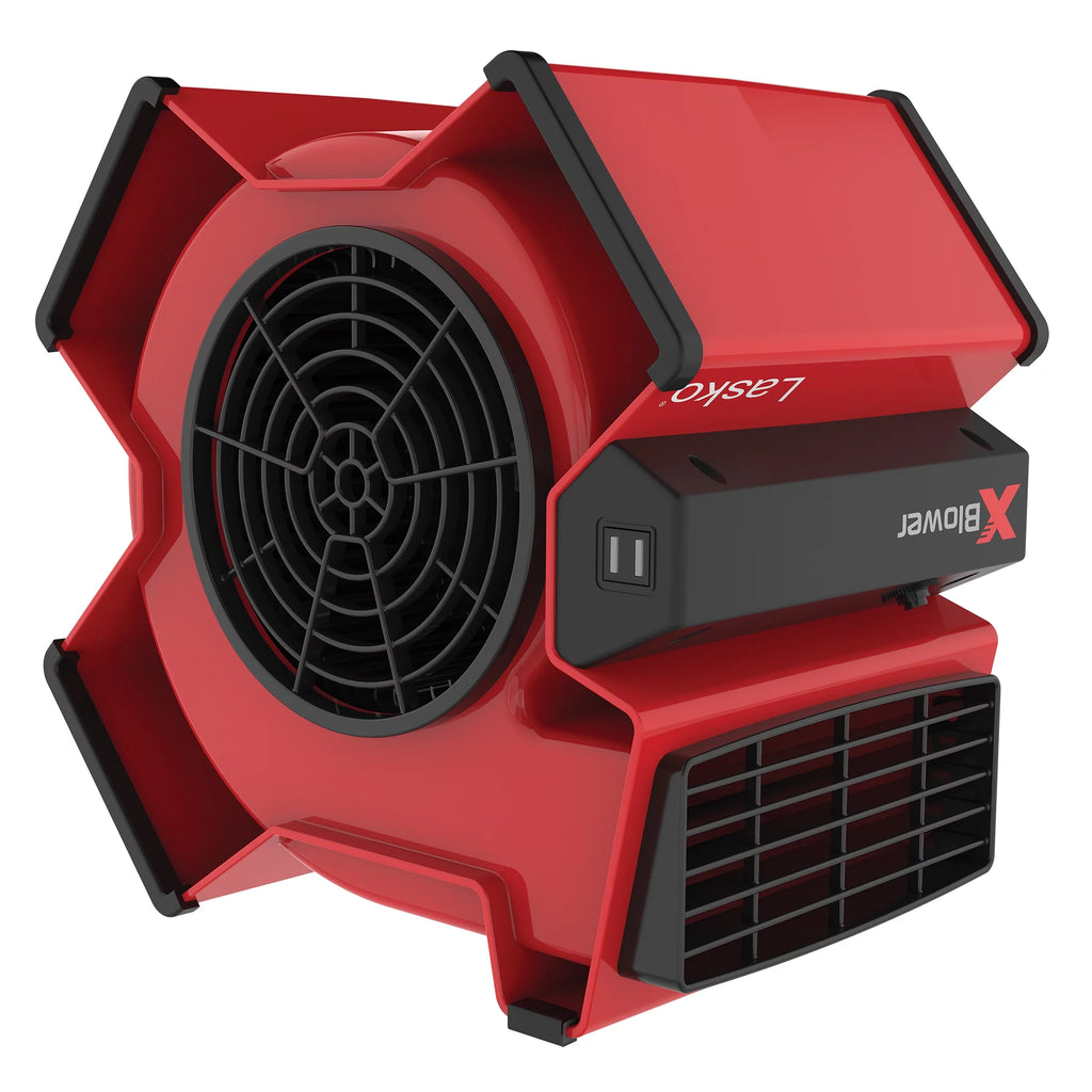 Lasko X-Blower 6 Position Blower Fan with Accessory Outlet and USB Ports, X12904, Gray