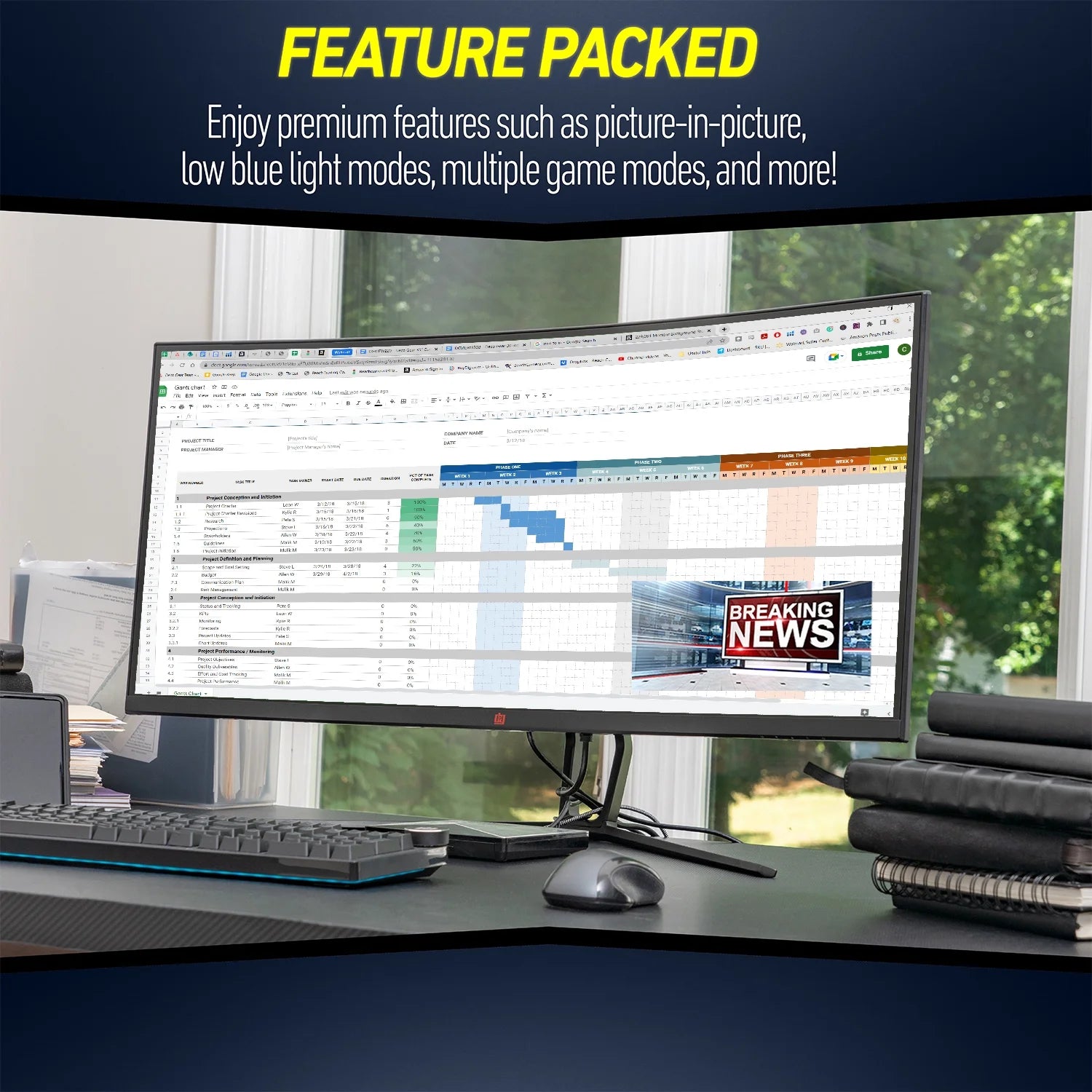 Restored Deco Gear 35" Curved Gaming Ultrawide Monitor, 3440x1440, 120 Hz, 1ms MPRT, Color Accurate (Refurbished)