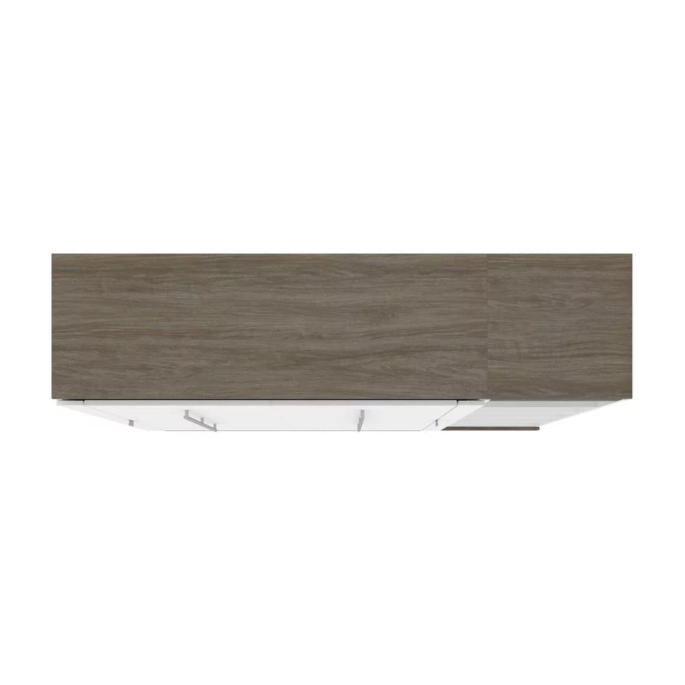 Bestar Orion 79" Full Murphy Bed with Narrow Bookcase in White