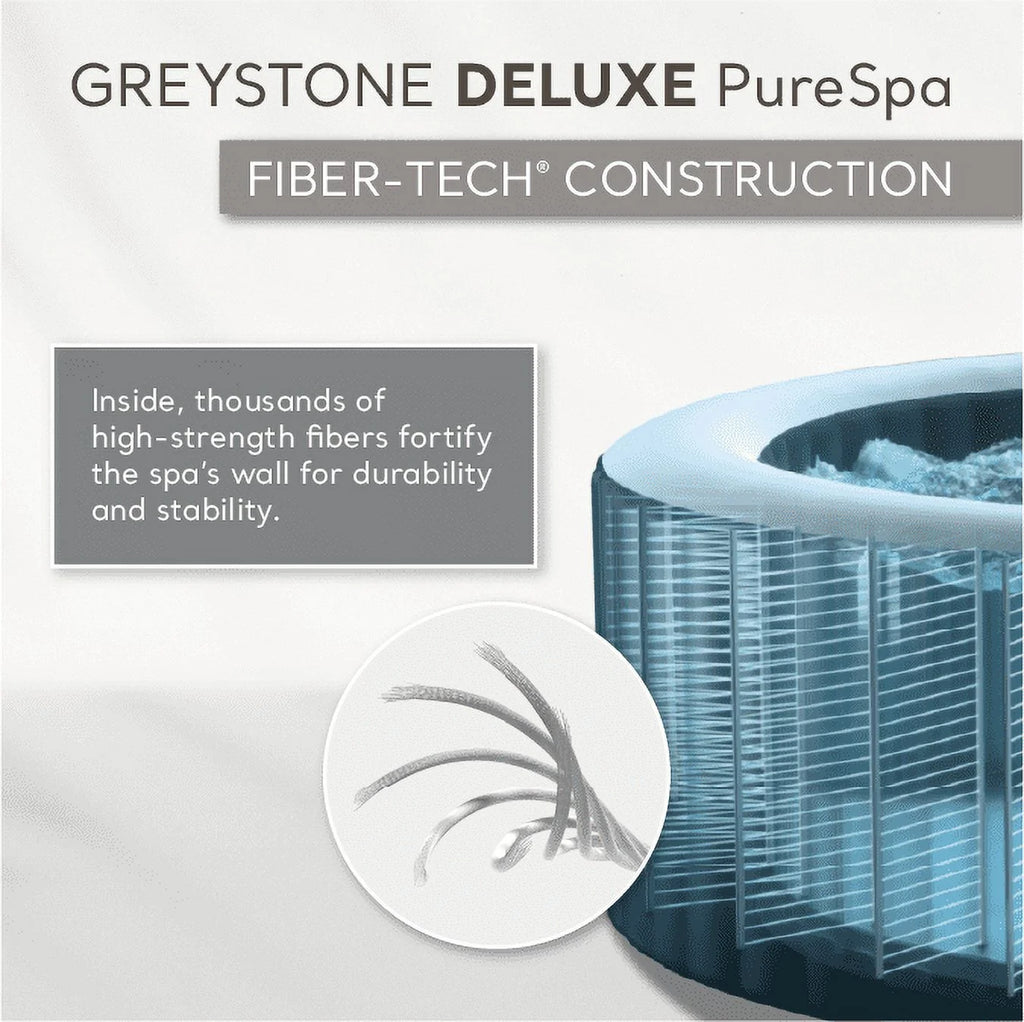 Intex PureSpa Plus Greystone Inflatable Hot Tub Square Jet Spa, 83 x 28