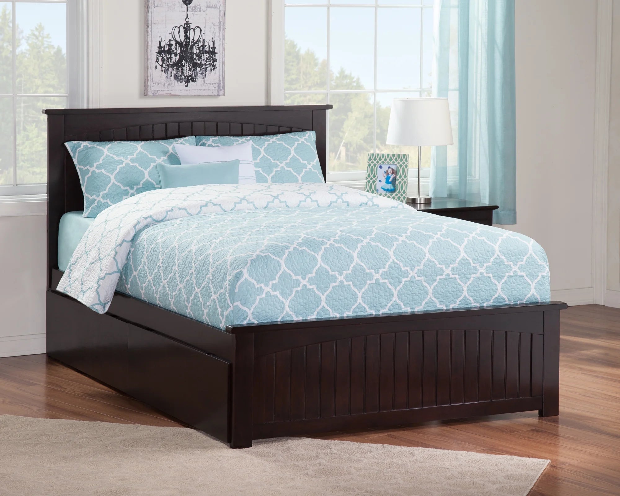 Nantucket Platform Bed with Matching Foot Board with 2 Urban Bed Drawers, Multiple Colors, Multiple Sizes
