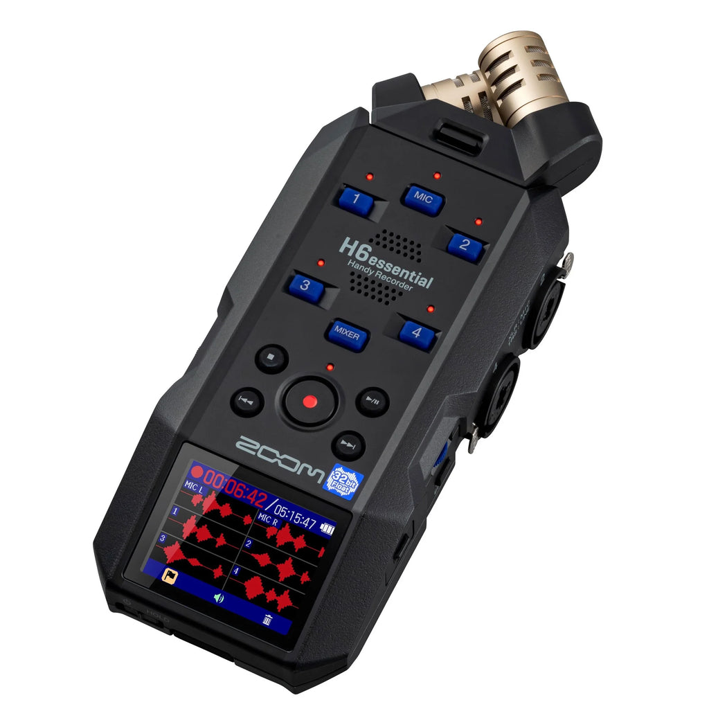 Zoom H6essential 6-Track 32-Bit Float Portable Audio Recorder + Wired XLR Lavalier Microphone XM-L2