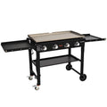 BENTISM 4-Burner 36 Griddle Cooking Station Countertop Commercial Gas Griddle Flat Top Grill Hot Plate Restaurant Cart