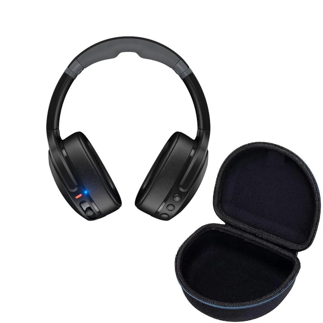 Skullcandy Crusher EVO True Wireless Bluetooth Over Ear Headphone Bundle with GSR Premium Deluxe Carrying Case (Black)