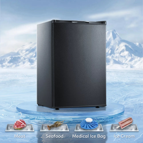 Auseo Mini Freezer Countertop, Energy Saving 3.0 Cu.ft, Single Door Compact Upright Freezer with Reversible Door for Home/Office/Kitchen-Black