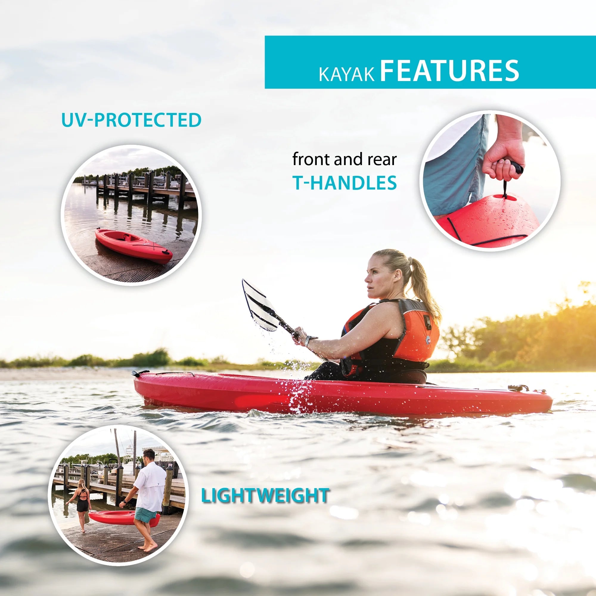 Lifetime Pacer 8 ft Sit-Inside Kayak, Fire Red (91036)