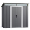 Lofka 6ft x 4ft Metal Garden Shed for Outdoor Storage, Gray