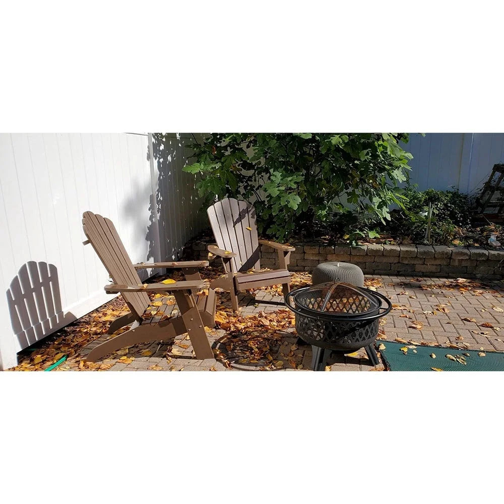 Oversized Adirondack Chair with Cup Holder Made with All-Weather Fade-Resistant Poly Lumber & 350lb