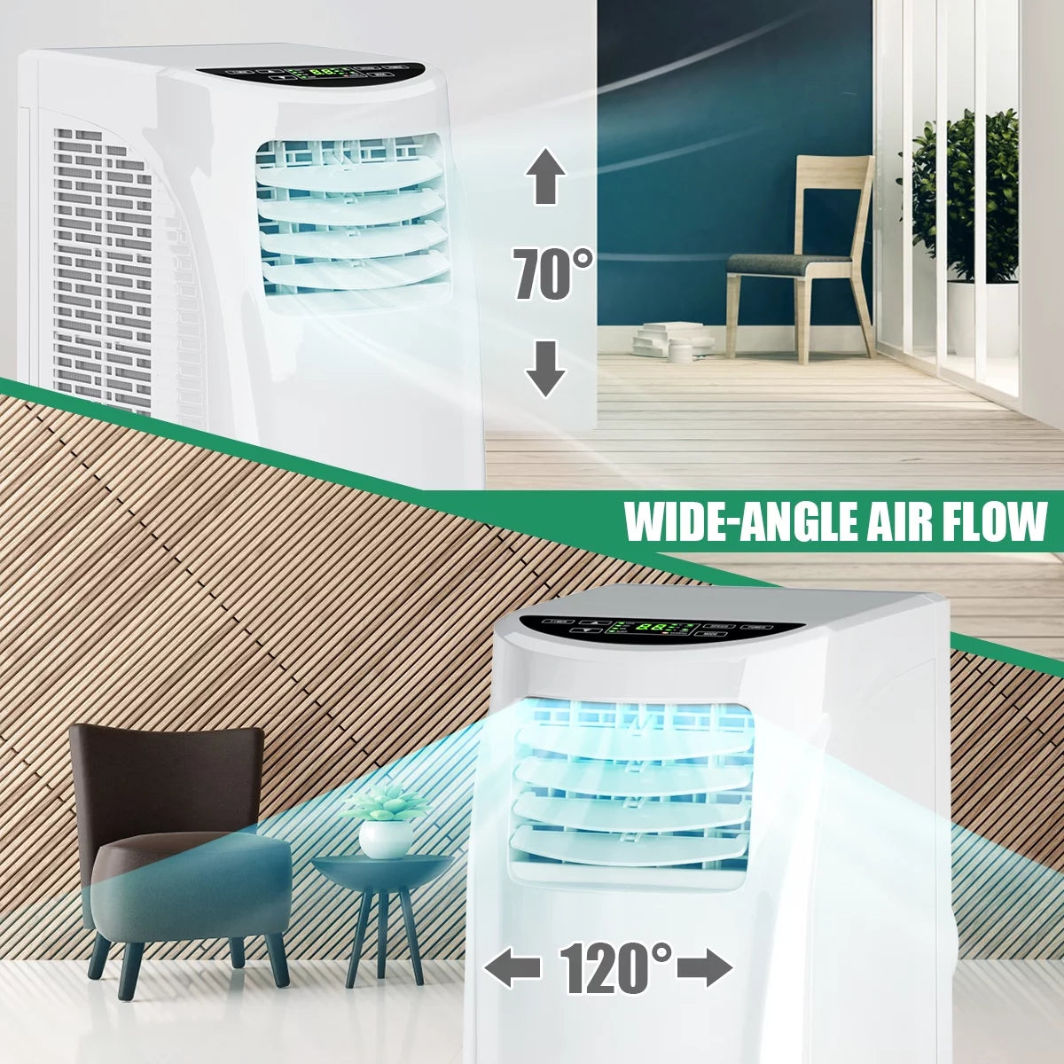 Costway 8000BTU Air Conditioner &amp; Dehumidifier Portable Air Conditioner 5500 BTU (8000BTU ASHRAE)