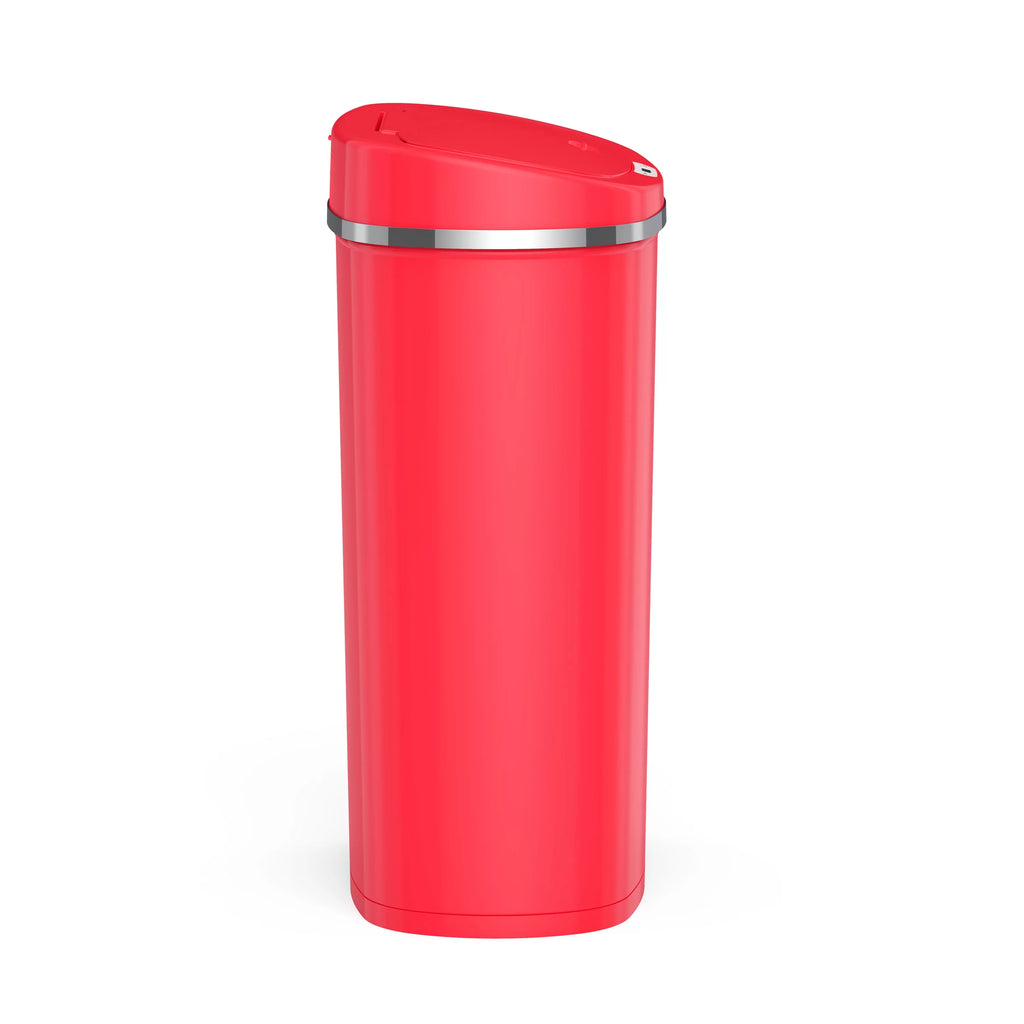 Mainstays 13.2 gal/50 L Motion Sensor Kitchen Garbage Can, Red Stainless Steel