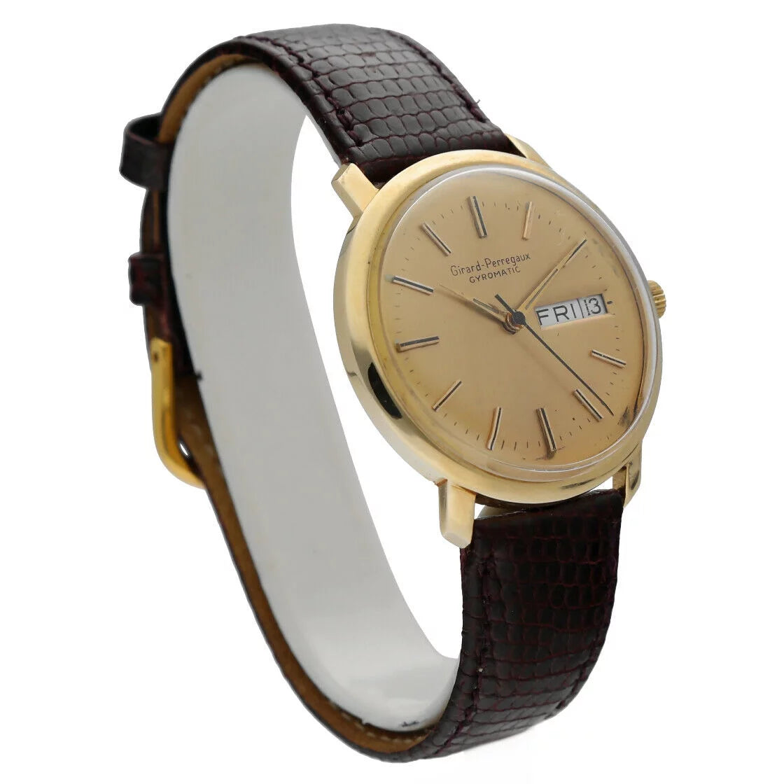 Vintage Girard Perregaux Gyromatic Day/Date 14K Yellow Gold Classic Men's Watch
